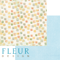 Лист двусторон. бумаги от FLEUR design Кубики, коллекция Пупсики, 30х30, пл. 190 гр, FD1005005